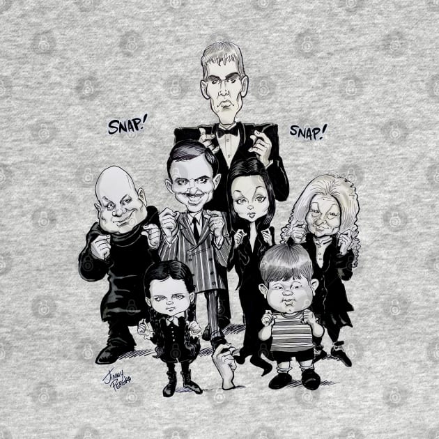 Addams Family Classic TV Show Caricature by Jimmy’s Cartoons